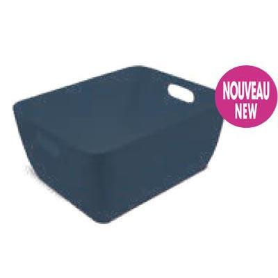 Small Plastic Basket Petroleum Blue 15,5x8.5x11cm