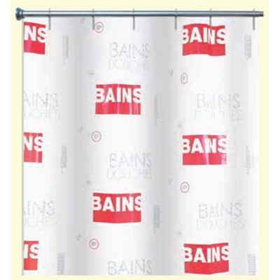 Curtain Wc 100% Peva 180x200 cm Arvix Bain Rouge