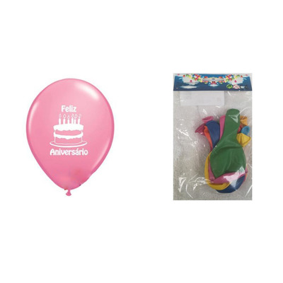Blister 12 balloons 26cm Happy Birthday