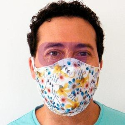 Hygienic Mask 98.48% Adult Filtration Green Flowers