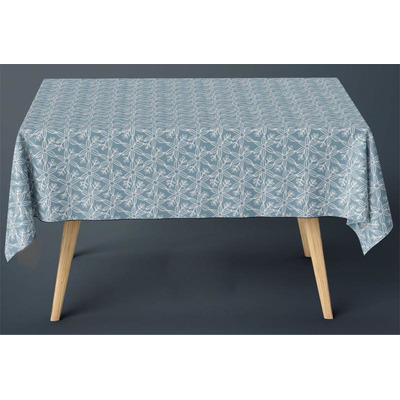 Table towel 150x200 cm anti stain drawing 3 blue 80% cotton/20% polyester