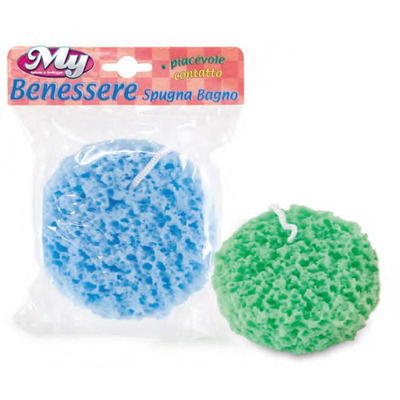 Round bath sponge with Benessere thread