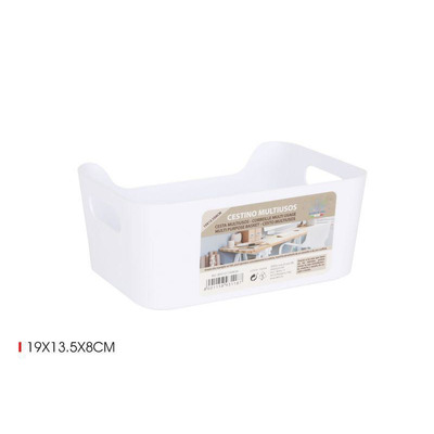 White Plastic Multipurpose Basket 19x13,5x8cm