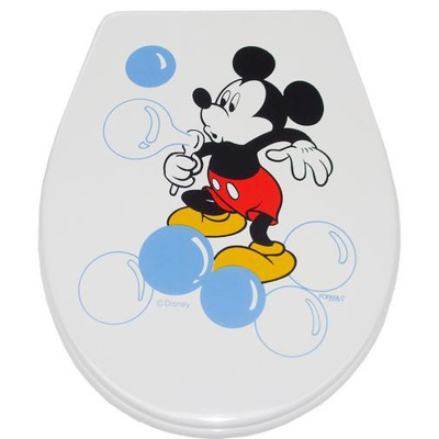 Mickey Toilet Cover Bubbles Blue
