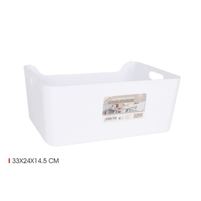 Multipurpose basket white plastic 33x24x14,5 cm