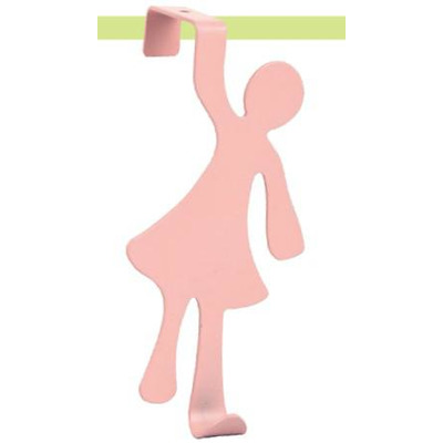Gancho Metal de Porta Menina Rosa 16,5x8,2x4cm
