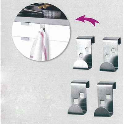 Conjunto 4 Ganchos Metálico Suporte Cozinha