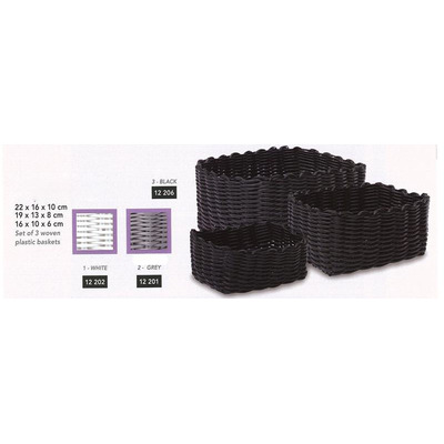 Conjunto 3 Cestos Plástico Cinza