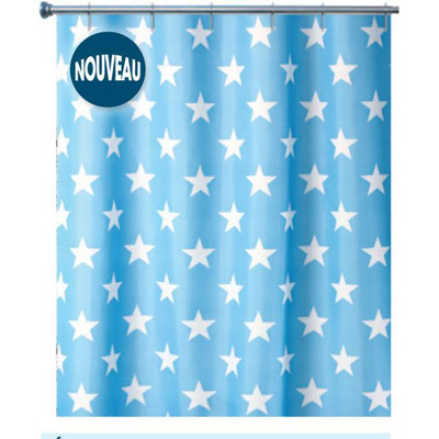 Cortina Arvix 100% Textil 180x200 Estrelas Az