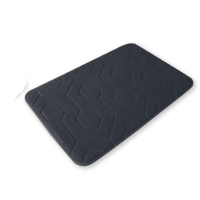 Tapete Microfibra Com Espuma Visco Geométrico Cinza 45x75 Cm