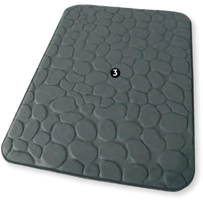 Tapete Microfibra Pedras Cinza 45x75