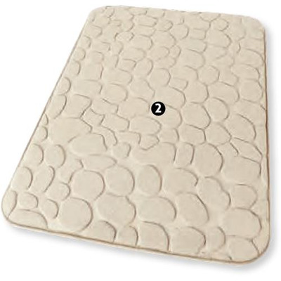 Tapete Microfibra Pedras Beige 45x75