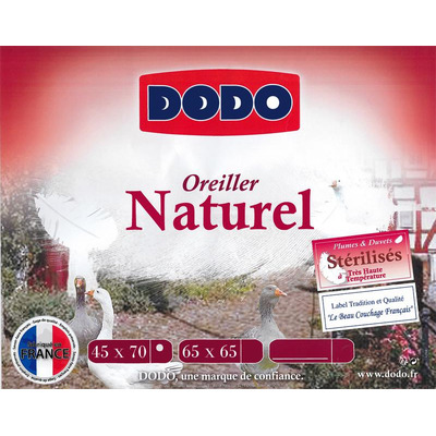 Almofada Dodo Naturel Penas e Penugem Pato 65x65 Cm