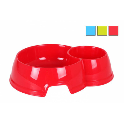 Comedouro Duplo 3 Cortina 24x18x6cm