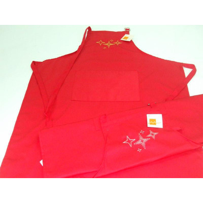 Avental Bordado Vermelho Natal