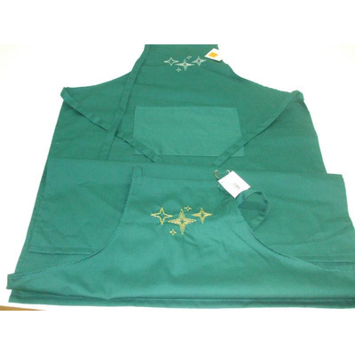 Avental Bordado Verde Natal 100% Alg