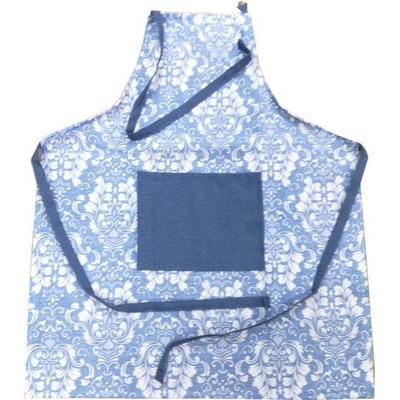 Avental C/ argolas Romântico Azul 65x80cm