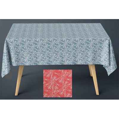 Toalha Mesa 150x150 Cm Anti Nódoa Desenho 3 Coral 80% Algodão/ 20% Polyester