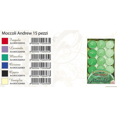 15 Velas de Chá Andrew Perfume Musgo