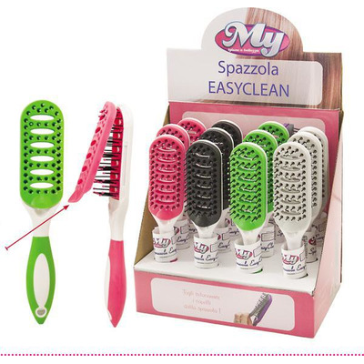 Escova Cabelo de Fácil Limpeza - 4 Cores