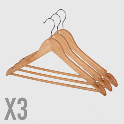 Percha de madera Ricardo 44cm - Set 3