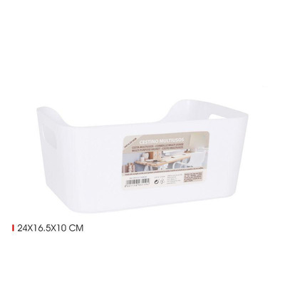 Multipurpose Basket White Plastic 24x16,5x10cm