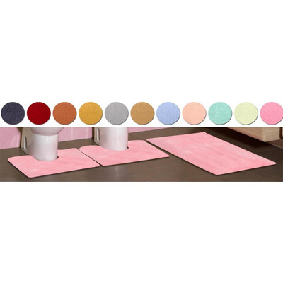 Conjunto 3 Tapetes Wc Ciniglia Rosa