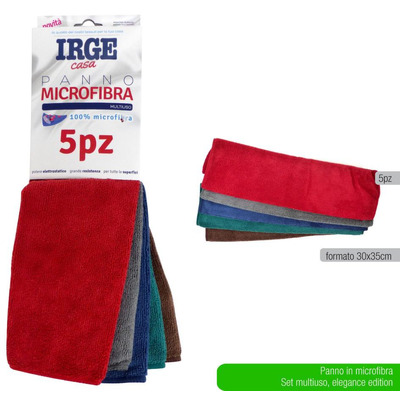 Set 5 dark microfiber cloths 30x35 cm