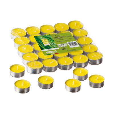 25 Round Citronella Tea Candles 3.6 Cm X Height 1.7 Cm