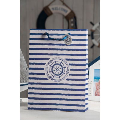 Saco Papel 4 Desenhos Navy 33x10x46cm