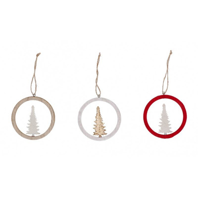 Mdf Christmas Tree Decoration D10cm