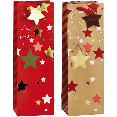 Saco Papel para Garrafas Natal 12x9x36 Cm