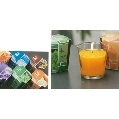 Vela Perfumada C/ vaso Vidro 6 Fragancias Diâmetro 7,5 X Altura 8 Cm