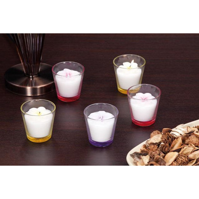 Vela Flor Copo 3C Sort D6,5xA6,5cm