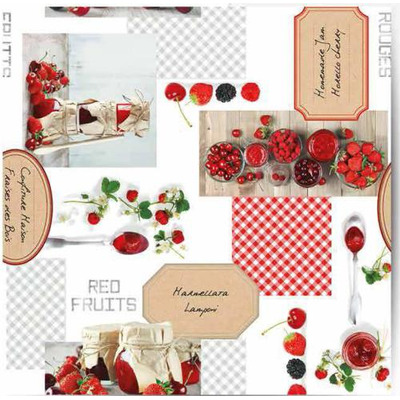 Tecido Cl Pvc Photoprint Refª 734 Frutos Vermelhos - L1,40m Rl20 Ml