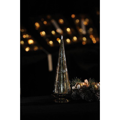 Árvore Natal Vidro Dourada C/ luz