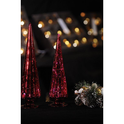 Árvore Natal Vidro Vermelha Luz