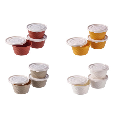 Set of 3 boxes with plastic lid D11,5x6 cm 4 colors