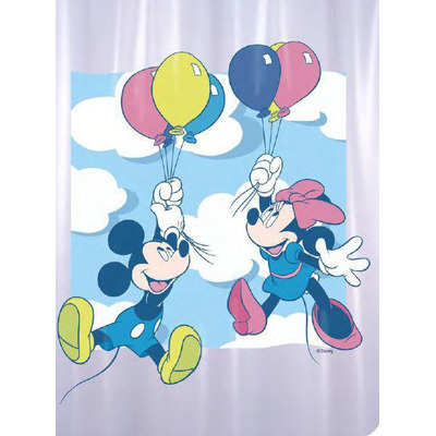 Cor. WC PVC Mickey Globos 180x200