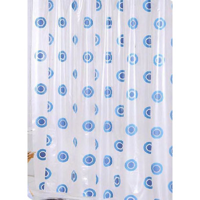 Curtain Wc Pvc Dots Blue 180x200