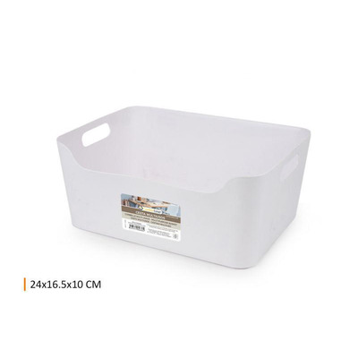 Multipurpose basket white plastic 24x16,5x10 cm