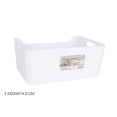 Cesta multiusos plástico blanco 33x24x14,5 cm