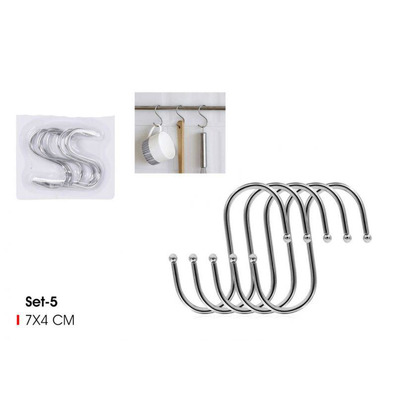 Set of 5 Kitchen Hooks 7x4cm