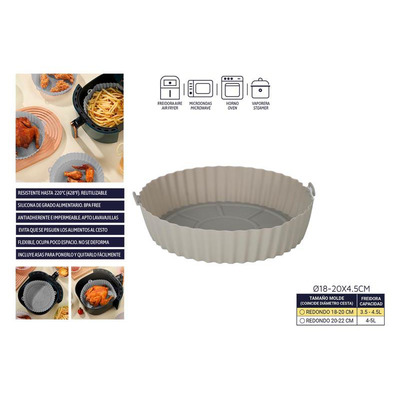 Base/forma Silicone para Airfryer Redonda 18-20 Cm Diâmetro