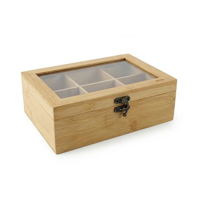 Caixa de Chá de Bambu 22x16x7.7 Cm