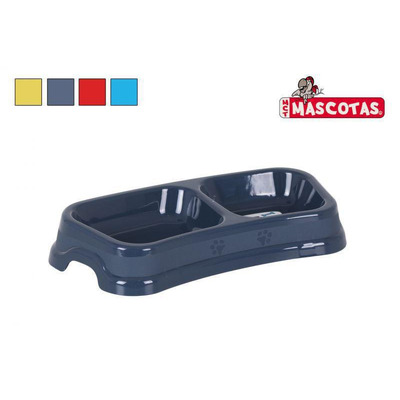 Comedouro Duplo Pequeno Pet 24x12x4cm