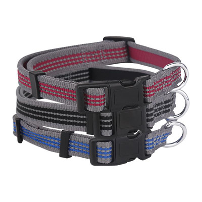 Dog Collar With Reflective Stripe L2cmxcl35-50cm