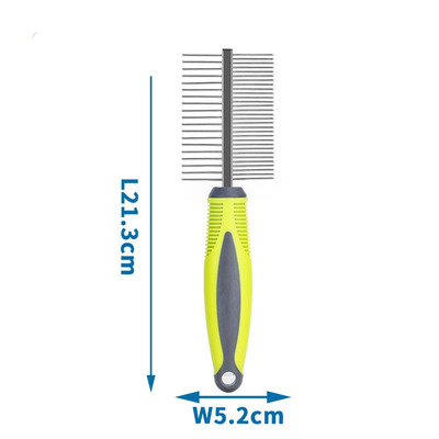 Double Steel Pet Comb for Detangling Hair W5.2cmxL21.3cm